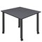 Regency Kee Mobile Tables, 48 W, 48 L, 29 H, Wood, Metal Top, Grey TBMC4848GYBK - alternate 1